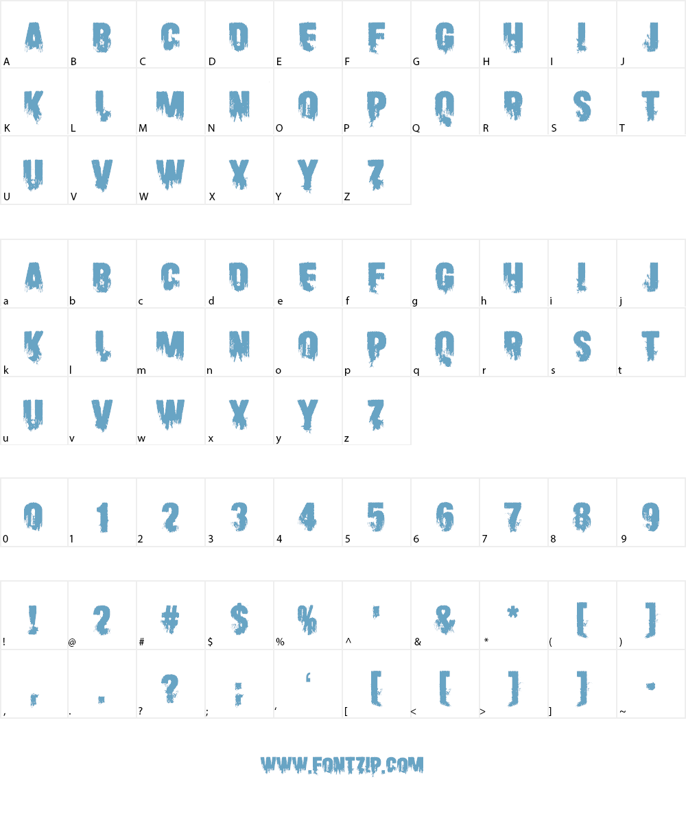 Scare Arms Font Character